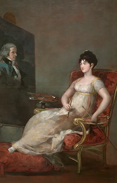 María Tomasa de Palafox y Portocarrero, Marchioness of Villafranca, Painting her Husband Francisco de Goya